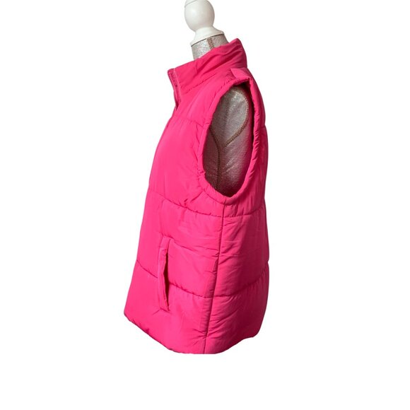 AMEBELLE Women's Oversized Quilted Lightweight Sleeveless Puffer Vest, HOT PINK - Picture 10 of 16